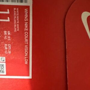 Nike Court Vision Low in White and Red